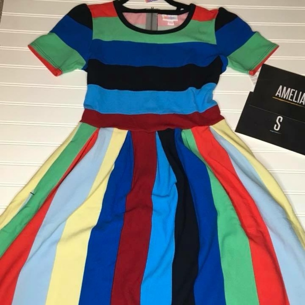 LuLaRoe Small Amelia - Stripes! AMAZING